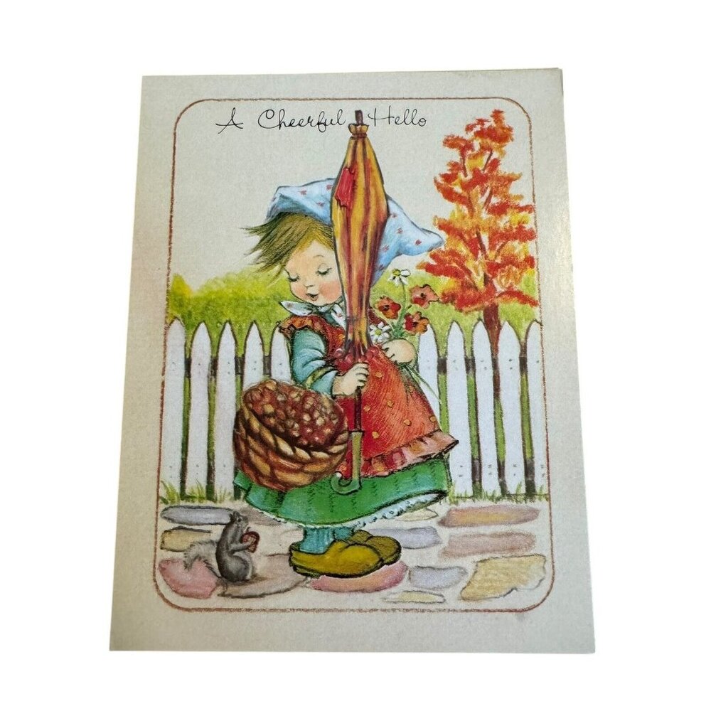 Little Children Greeting Card 1987 with Christian Bible Verses VTG Hummel Style